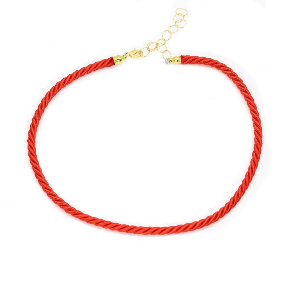 Read Choker Necklace 5mm rope Thread Choker Adjustable 13' -17'
